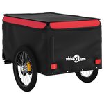 vidaXL Remorque de vélo noir et rouge 45 kg fer