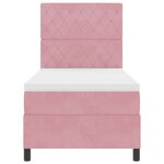 vidaXL Lit à ressorts avec matelas Rose 90 x 200 cm Velours