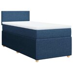 vidaXL Sommier à lattes de lit avec matelas Bleu 100x200 cm Tissu