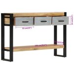 vidaXL Table console 110x30x76 cm bois de manguier massif brut