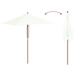 vidaXL Parasol d'extérieur avec mât en bois 150x200 cm Sable