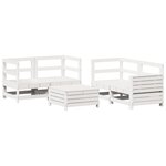 vidaXL Salon de jardin 5 Pièces blanc bois massif de pin