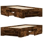 vidaXL Cadre de lit sans matelas chêne fumé 75x190cm bois d'ingénierie