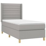 vidaXL Sommier à lattes de lit et matelas Gris clair 90x190 cm Tissu
