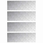 vidaXL Nez de marche Rectangulaire 4 Pièces Argenté 90 x 30 cm Aluminium