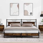 vidaXL Cadre de lit en métal sans matelas chêne fumé 193x203 cm
