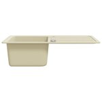vidaXL Évier de cuisine Granit Seul lavabo Beige