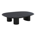 Table basse placage frêne noir 78x96x32 cm
