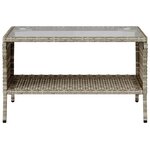 vidaXL Canapé de jardin 2places coussins et table gris clair polyrotin