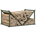 vidaXL Portant de bois chauffage vert olive 70x43x34 5 cm