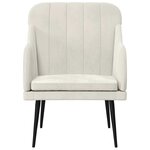 vidaXL Fauteuil Crème 63x76x80 cm Velours