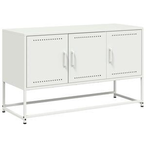 vidaXL Meuble TV blanc 100 5x39x60 5 cm acier