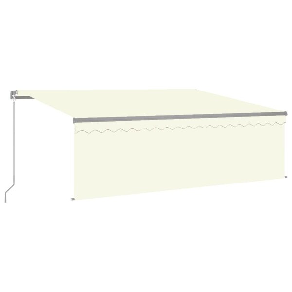 vidaXL Auvent manuel rétractable avec store 4x3 m Crème