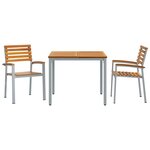 vidaXL Ensemble de salle à manger pour jardin 3 Pièces Gris et marron