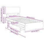 vidaXL Lit de Rangement Blanc 90 x 190 cm Bois d'ingénierie