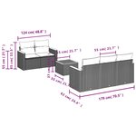 vidaXL Salon de jardin 6 Pièces avec coussins gris résine tressée