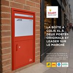Boîte à colis Extra Large Rouge 2 portes Acier galvanisé SMART PARCEL BOX™
