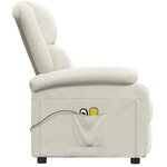 vidaXL Fauteuil électrique de massage Crème Velours