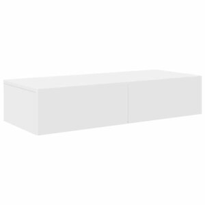 vidaXL Étagère murale avec tiroirs blanc 80x33x17 cm bois d'ingénierie