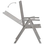 vidaXL Chaises inclinables de jardin 4 Pièces Gris Bois solide d'acacia