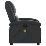 vidaXL Fauteuil de massage inclinable noir cuir véritable