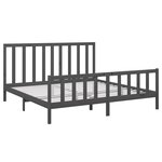 vidaXL Cadre de lit sans matelas gris 200x200 cm bois massif de pin