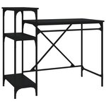 vidaXL Bureau avec étagères noir 105x50x90 cm bois d'ingénierie et fer