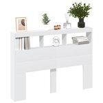 vidaXL Armoire tête de lit avec LED blanc 140x17x102 cm