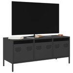 vidaXL Meuble TV noir 101 5x39x43 5 cm acier laminé à froid