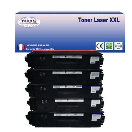 5 Toners compatibles avec Brother TN325 TN326 pour Brother DCP-9055CDN, DCP-9270CDN, DCP-L8400CDN, L8450CDW Jaune - 3 500 pages - T3AZUR