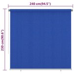 vidaXL Store roulant d'extérieur 240x230 cm Bleu PEHD
