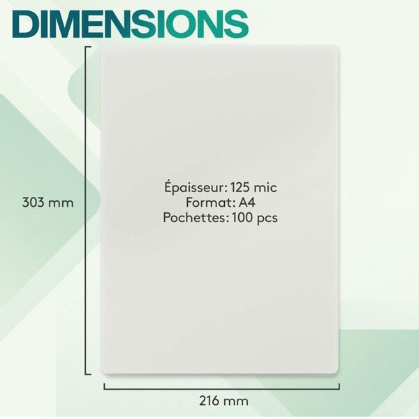 Pochette De Plastification A4 Sigma Lot De 100 Pochettes De Plastification LF480 Sachet Plastique Zip