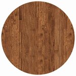 vidaXL Plateau de table Autre Marron foncé Ø 70 x 2.5 cm Chêne massif
