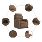 vidaXL Fauteuil inclinable Marron Tissu
