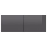 vidaXL Meuble TV Gris brillant 80x30x30 cm Aggloméré