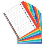 Intercalaires Carte Lustrée 400g 12 Positions - A4 Maxi - Couleurs Assorties - X 15 - Exacompta