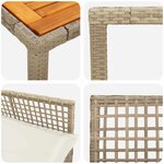 vidaXL Ensemble de salle à manger pour jardin 7 Pièces Beige Poly rotin