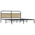 vidaXL Cadre de lit en métal sans matelas chêne sonoma 183x213 cm