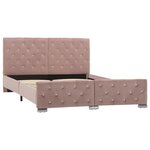 vidaXL Cadre de lit Rose Velours 140x200 cm