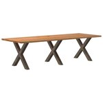 vidaXL Table à manger marron clair bois de chêne massif rectangulaire