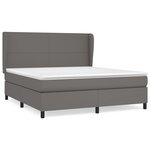 vidaXL Sommier à lattes de lit avec matelas Gris 160x200 cm Similicuir