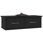 vidaXL Étagère murale avec tiroirs noir 60x26x18 5cm Bois d'ingénierie