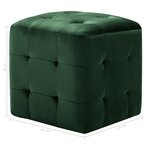 vidaXL 2 Pièces Tables de chevet Vert 30x30x30 cm Tissu velours