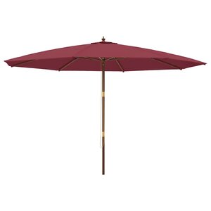 vidaXL Parasol de jardin avec mât en bois rouge bordeaux 400x273 cm