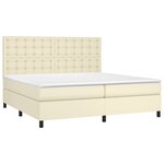 vidaXL Sommier à lattes de lit avec matelas Crème 200x200cm Similicuir