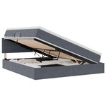 vidaXL Lit de rangement LED avec matelas Gris foncé 160 x 200 cm