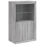 vidaXL Buffet avec lumières LED sonoma gris 202x37x100 cm