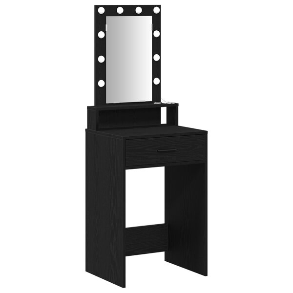 Coiffeuse vidaXL avec des lumières LED en chêne noir 50x41x140 cm