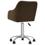 vidaXL Chaise pivotante de salle à manger Marron foncé Tissu