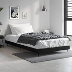 vidaXL Cadre de lit noir 100x200 cm bois d'ingénierie